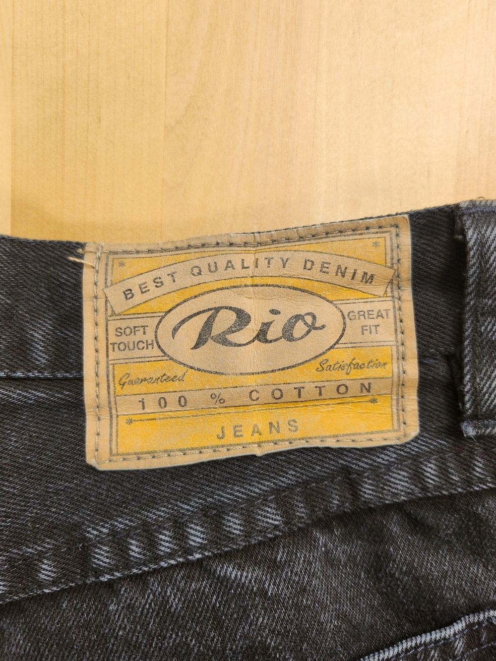 Rio 28" Vtg 80s 90s 100% Cotton Black Jeans Made In Hong Kong